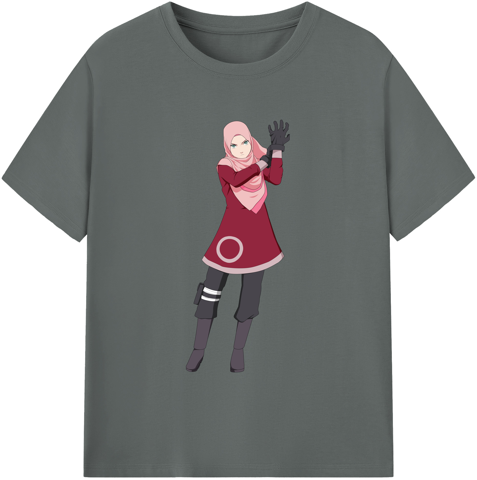 （画像用） NARUTO -ナルト- 春野サクラ Haruno Sakura 綿100％ メンズ半袖Tシャツ｜肌触りやわらか＆通気性
